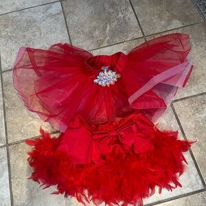 Weissman Dance Skirts Red—Two Total
